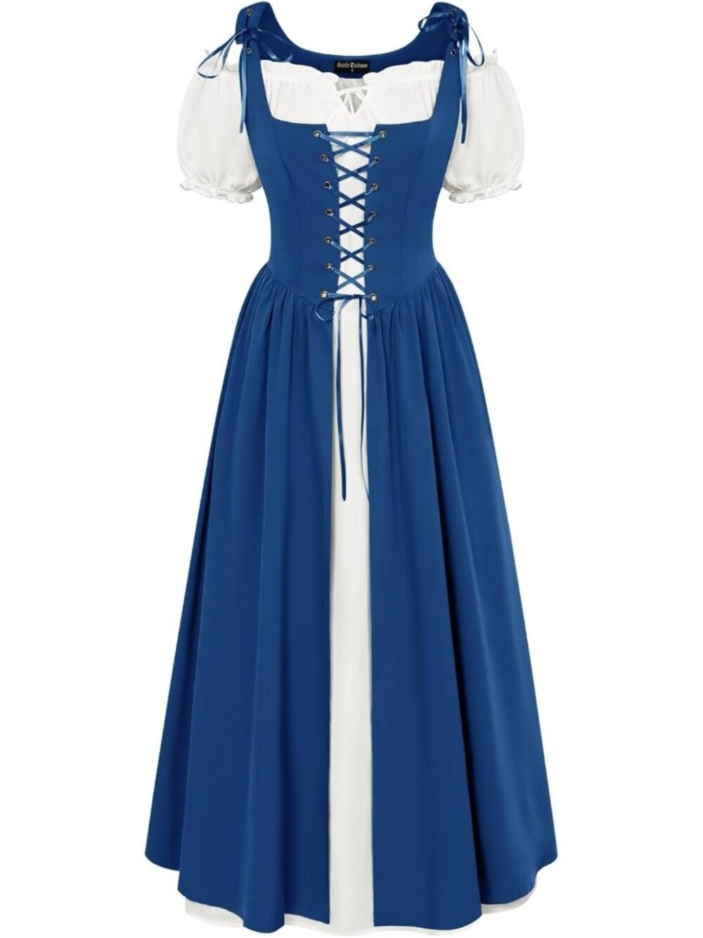 Women's Royal Blue Renaissance Pirate Medieval Dress Witch Halloween Costume Set